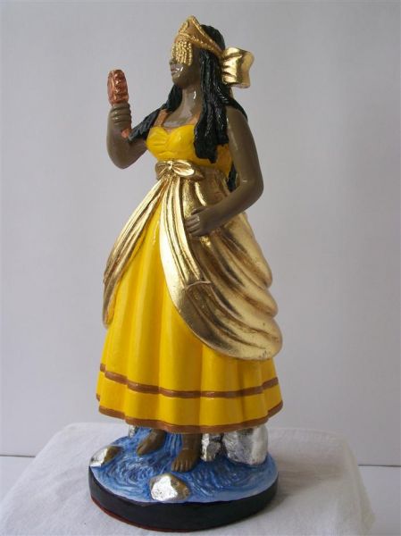 orixa Oxum 35 cm pintura comum detalhe ouro