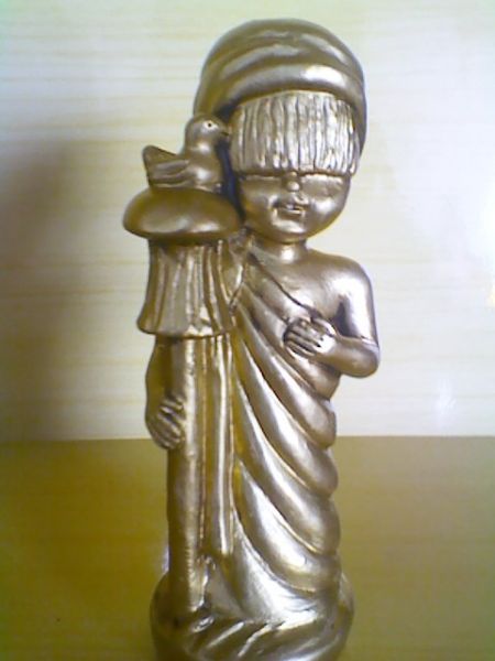 orixas baby em acabamento ouro envelhecido 15 cm