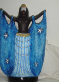 orixa iemanja  35 cm pintura comum detalhe ouro